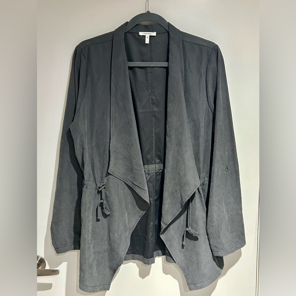 Maurices Charcoal Open Front Trench Coat